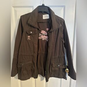 Brown Embroidered Women's Jacket